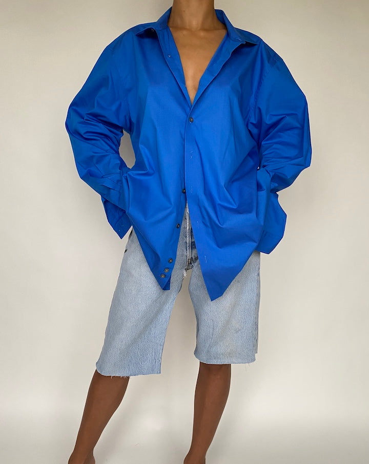 VINTAGE BLUE OVERSIZED SHIRT 782-5