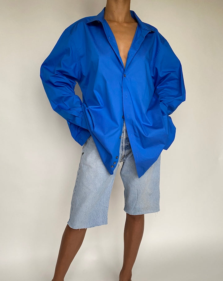 VINTAGE BLUE OVERSIZED SHIRT 782-6
