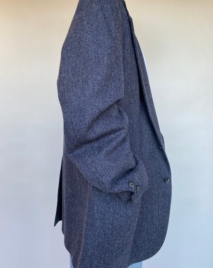 VINTAGE BLUE TWEED BLAZER 544-5