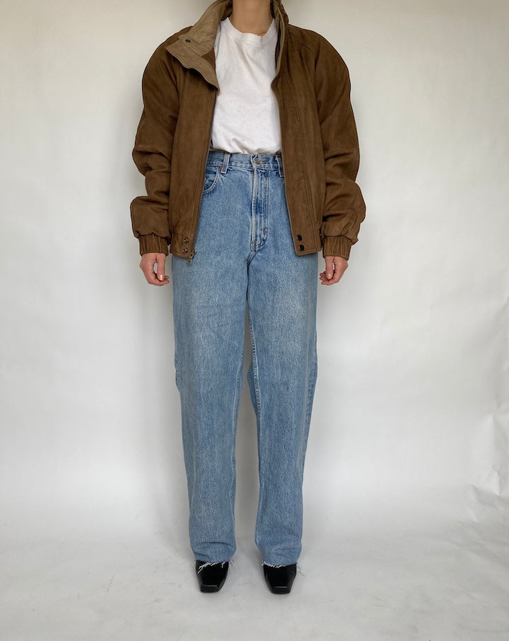 VINTAGE BOXY BROWN LEATHER JACKET 459