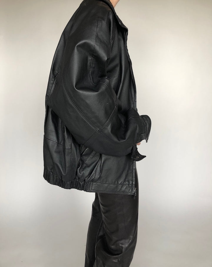 VINTAGE BOXY LEATHER JACKET 147-4
