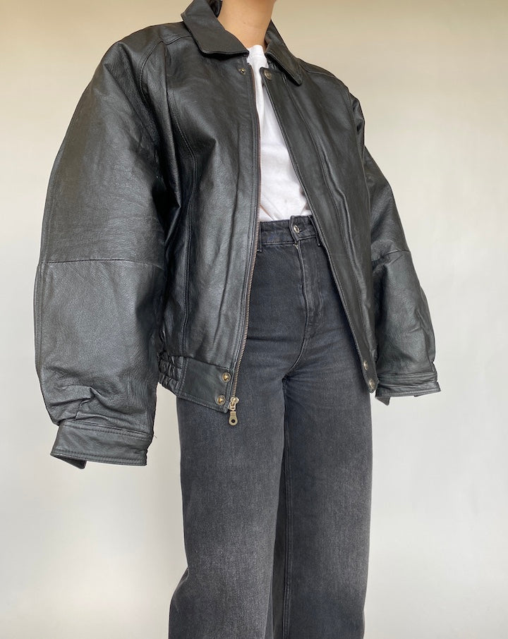 VINTAGE BOXY LEATHER JACKET 458 2