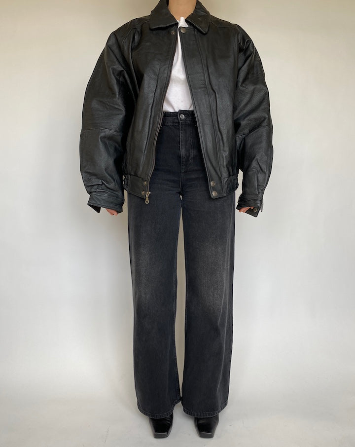 VINTAGE BOXY LEATHER JACKET 458