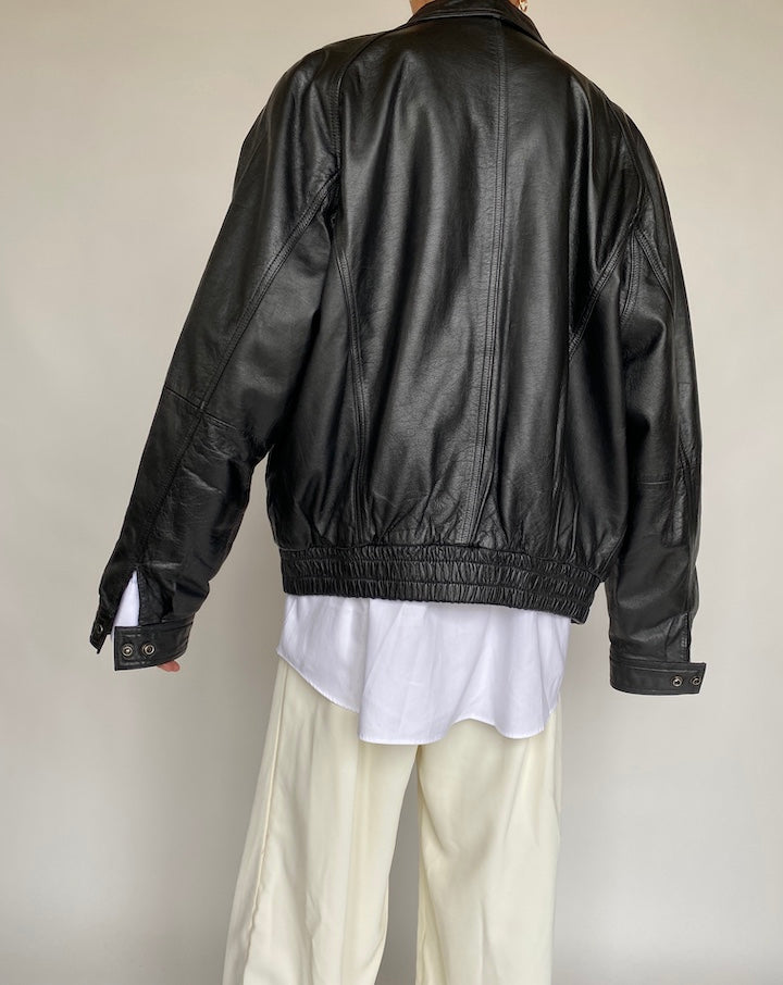 VINTAGE BOXY LEATHER JACKET 638-2