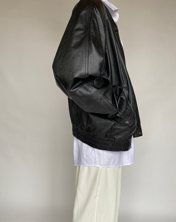 VINTAGE BOXY LEATHER JACKET 638-3