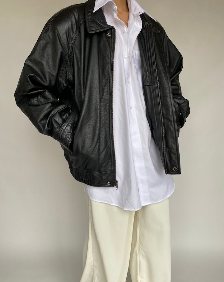 VINTAGE BOXY LEATHER JACKET 638