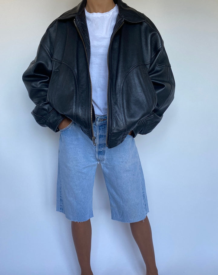 VINTAGE BOXY LEATHER JACKET 904