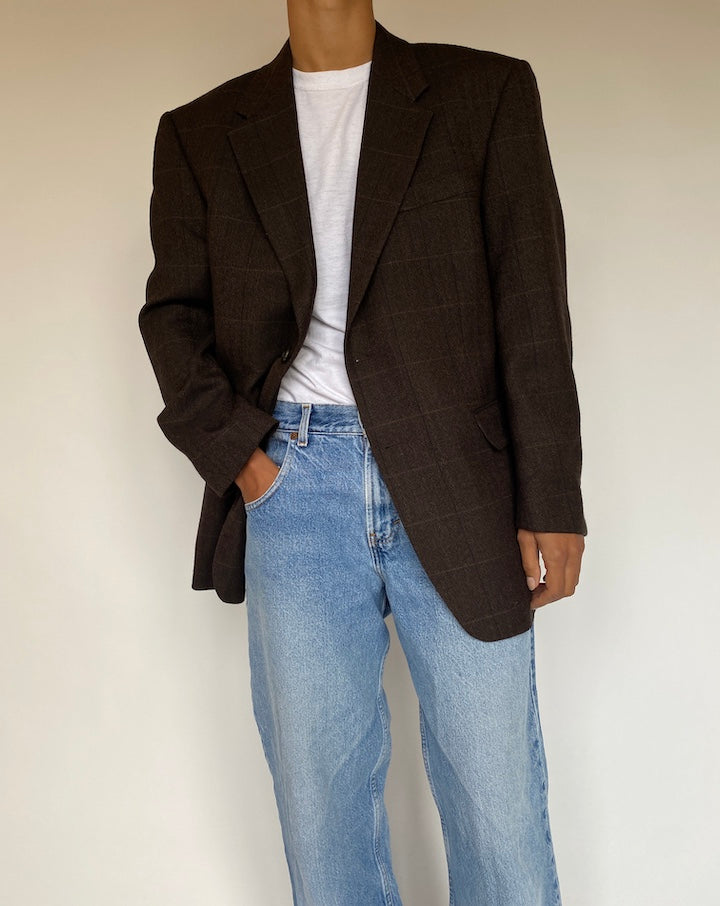 VINTAGE BROWN BLAZER 1128-2