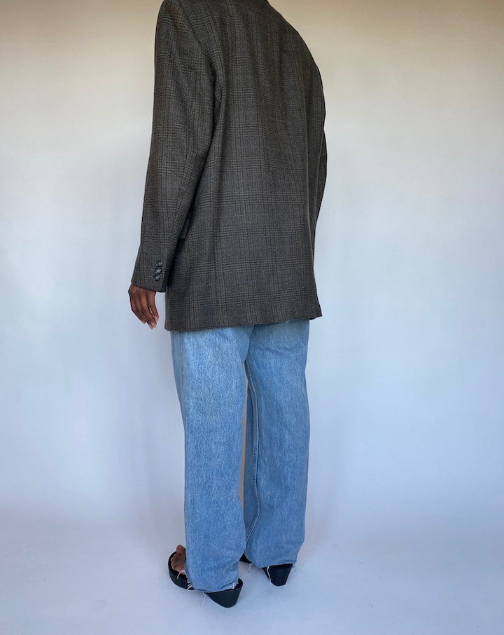VINTAGE BROWN BLAZER IN LAMBSWOOL 1302-2