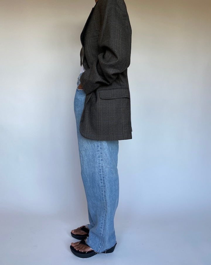 VINTAGE BROWN BLAZER IN LAMBSWOOL 1302-3
