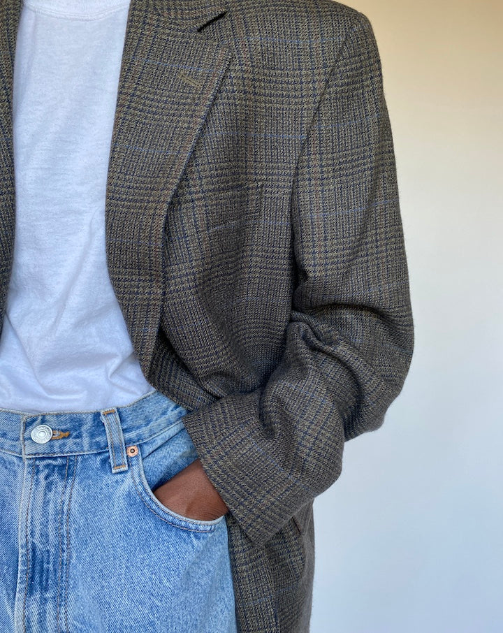 VINTAGE BROWN BLAZER IN LAMBSWOOL 1302-4