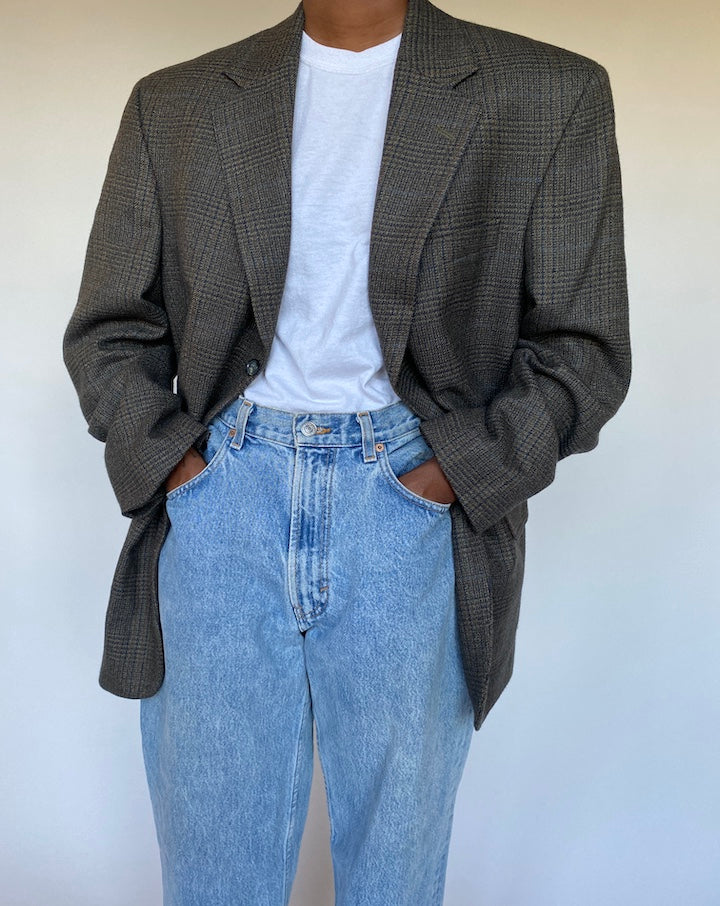VINTAGE BROWN BLAZER IN LAMBSWOOL 1302-5