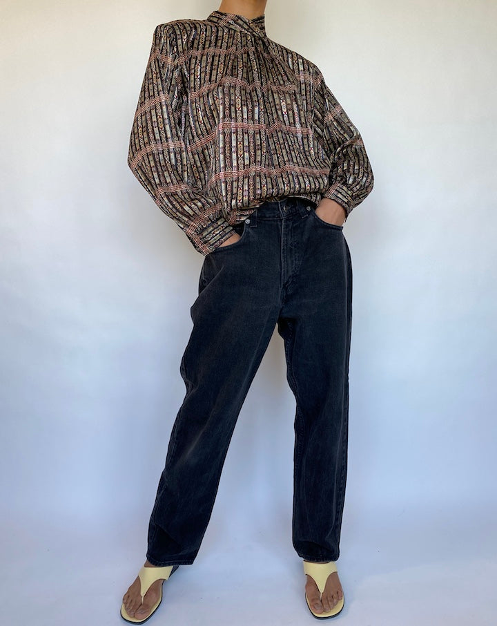 VINTAGE BROWN BLOUSE 109