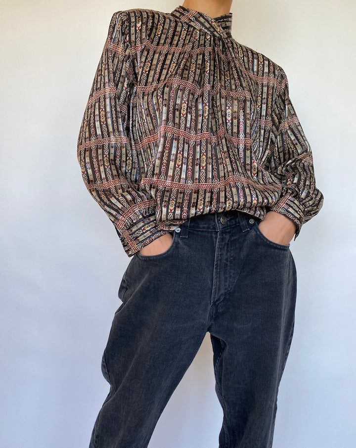 VINTAGE BROWN BLOUSE 109