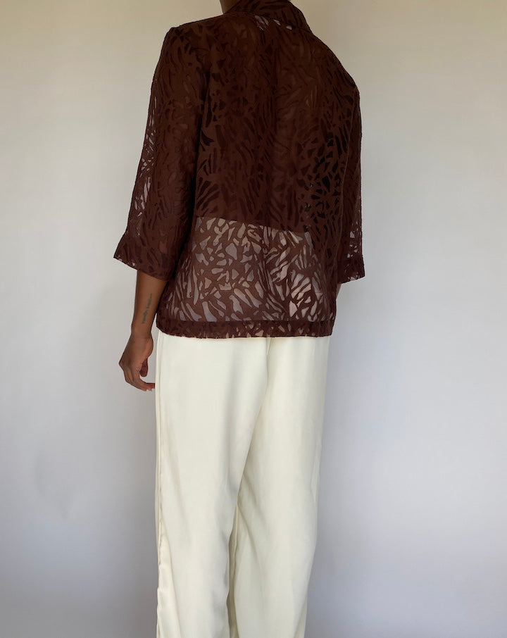 VINTAGE BROWN BLOUSE 1187-2