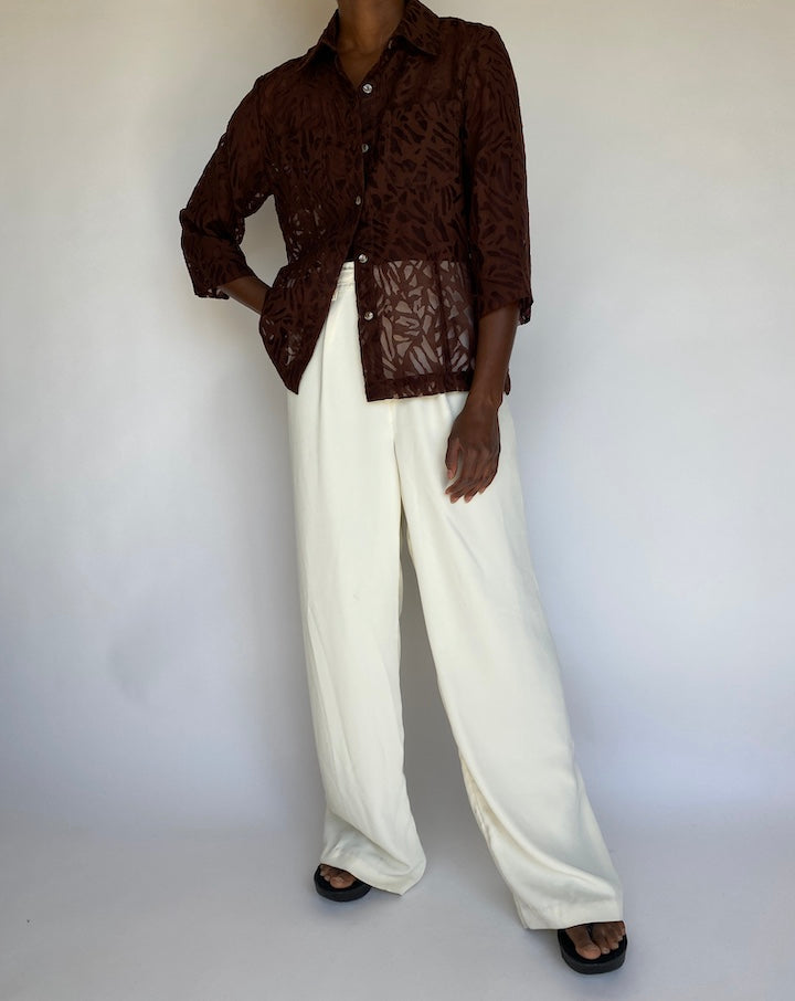VINTAGE BROWN BLOUSE 1187