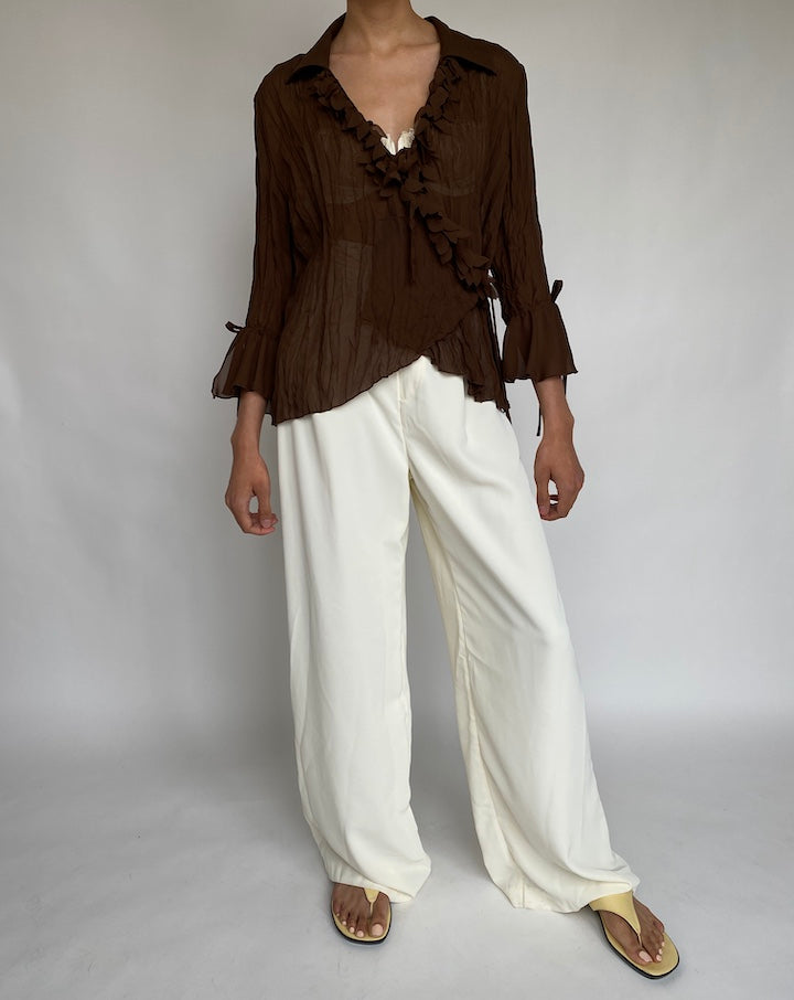 VINTAGE BROWN BLOUSE 651
