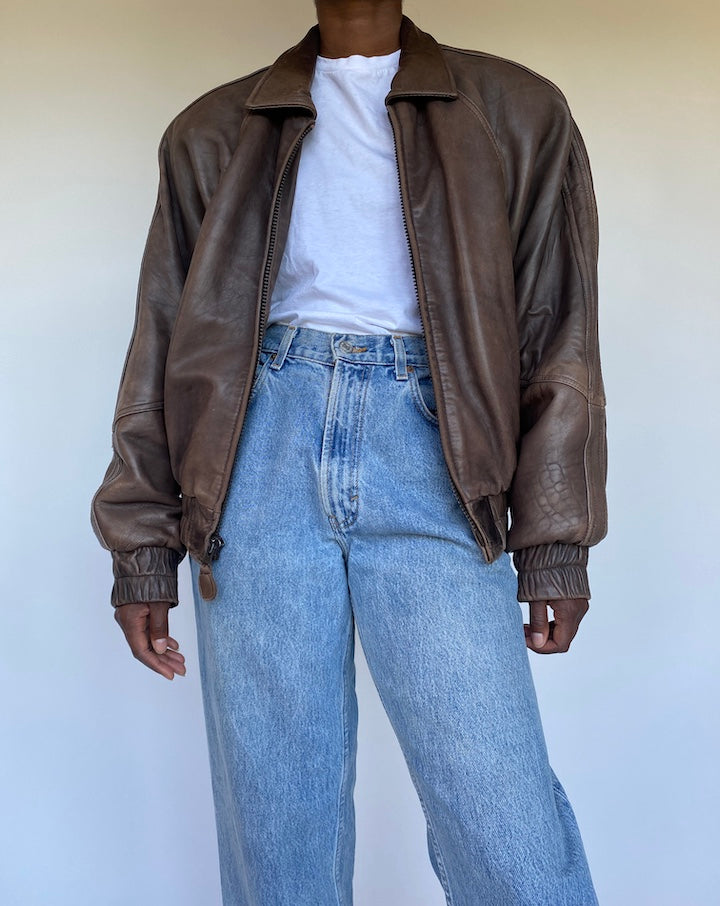 VINTAGE BROWN LEATHER JACKET 1134