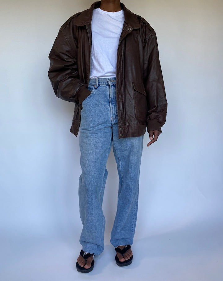 VINTAGE BROWN LEATHER JACKET 1135