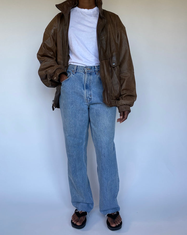 VINTAGE BROWN LEATHER JACKET 1137-5