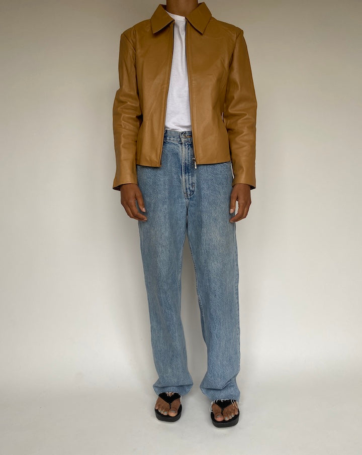 VINTAGE BROWN LEATHER JACKET 1232