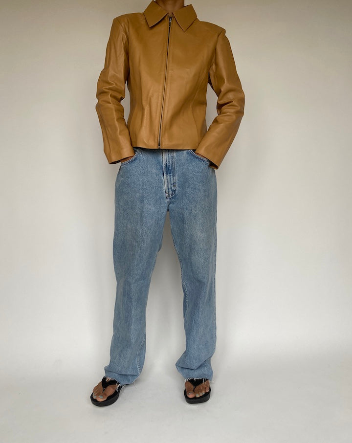 VINTAGE BROWN LEATHER JACKET 1232