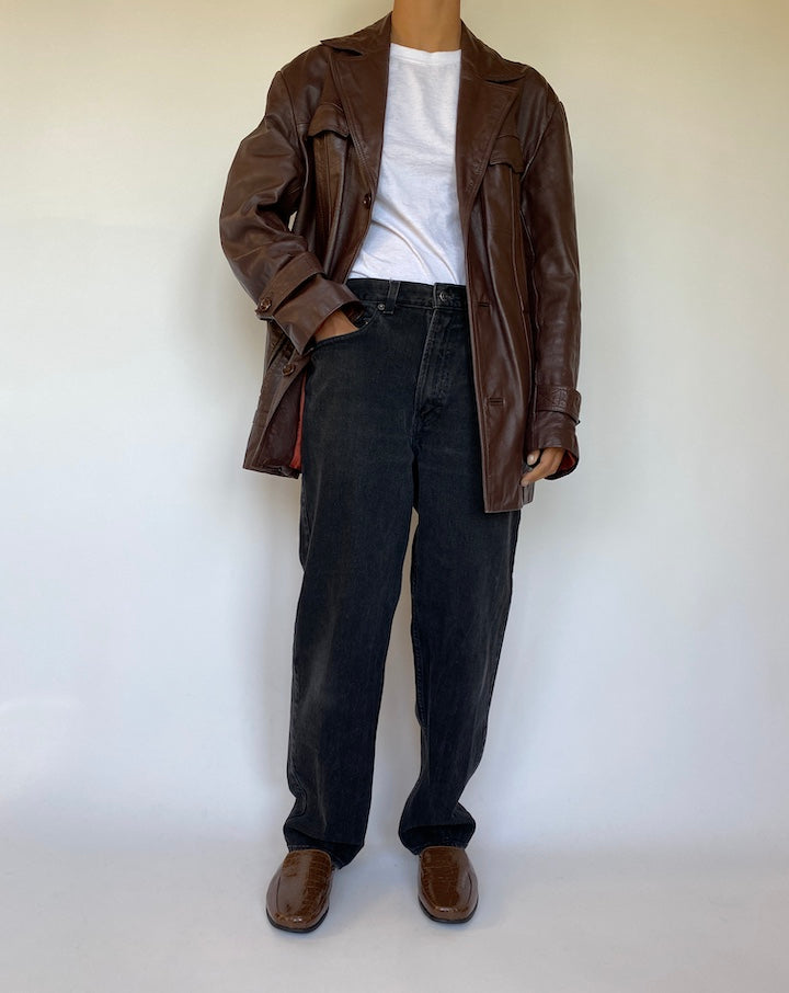 VINTAGE BROWN LEATHER JACKET 1515-5