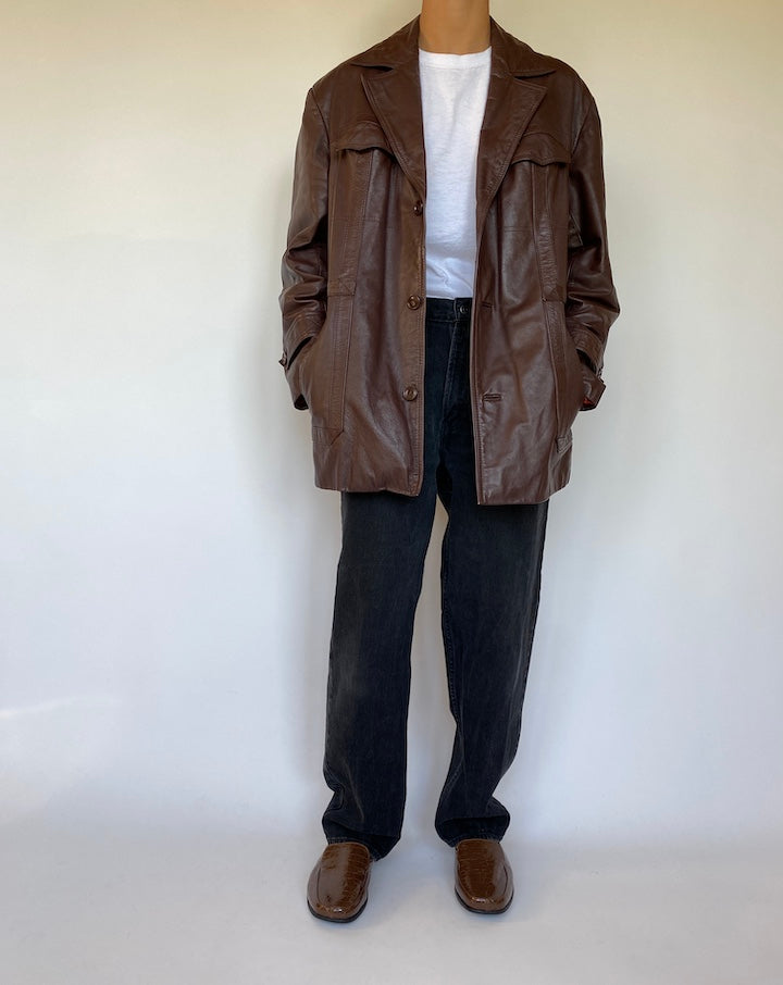 VINTAGE BROWN LEATHER JACKET 1515
