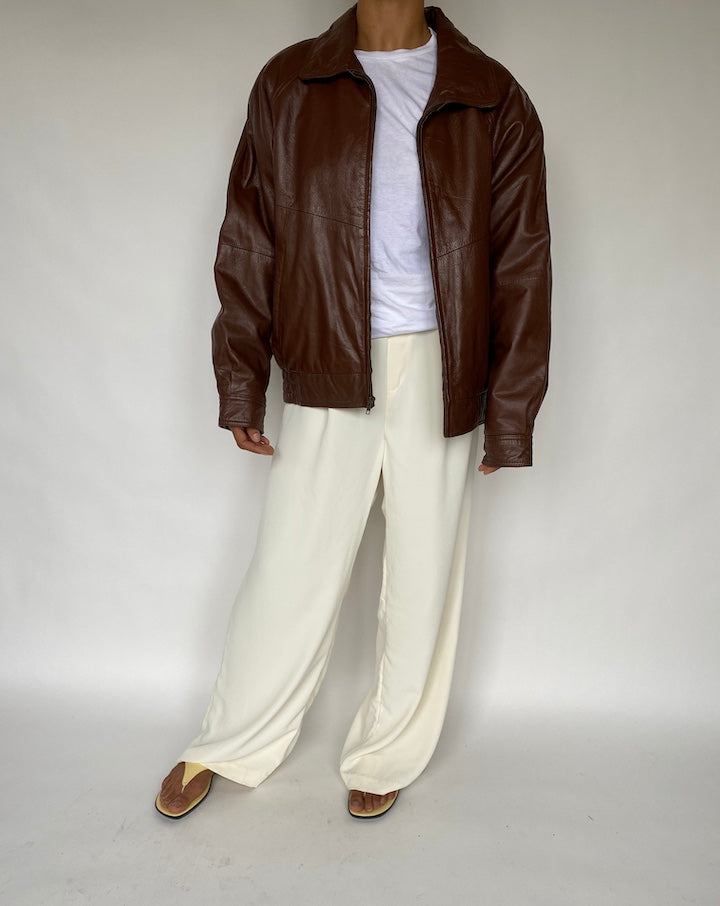 VINTAGE BROWN LEATHER JACKET 804