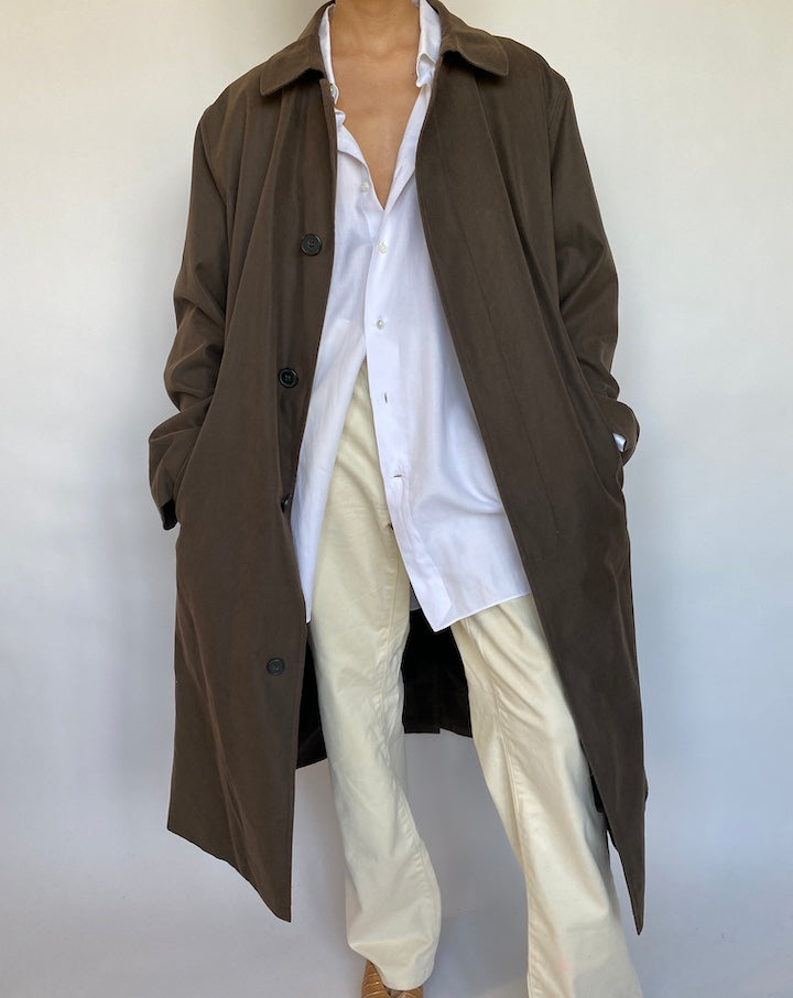 VINTAGE BROWN LONG COAT 618