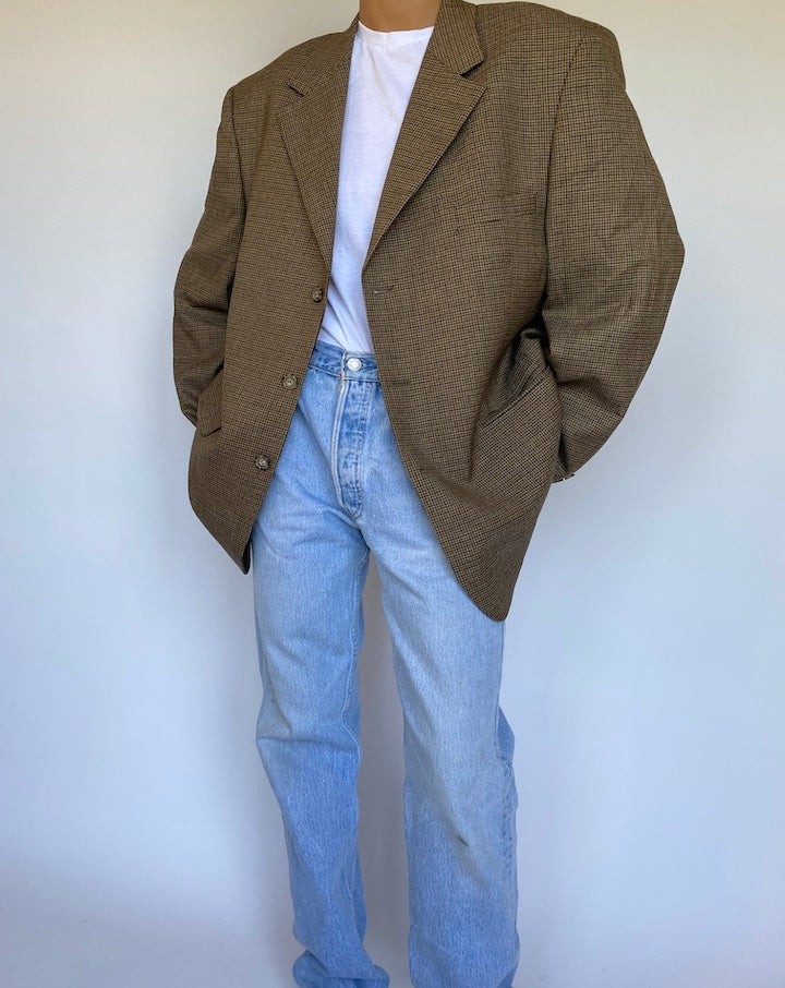 VINTAGE BROWN OVERSIZED BLAZER 987-3