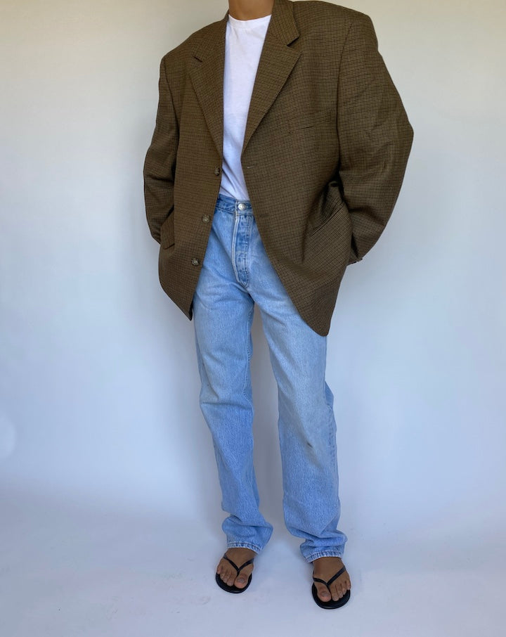 VINTAGE BROWN OVERSIZED BLAZER 987-4