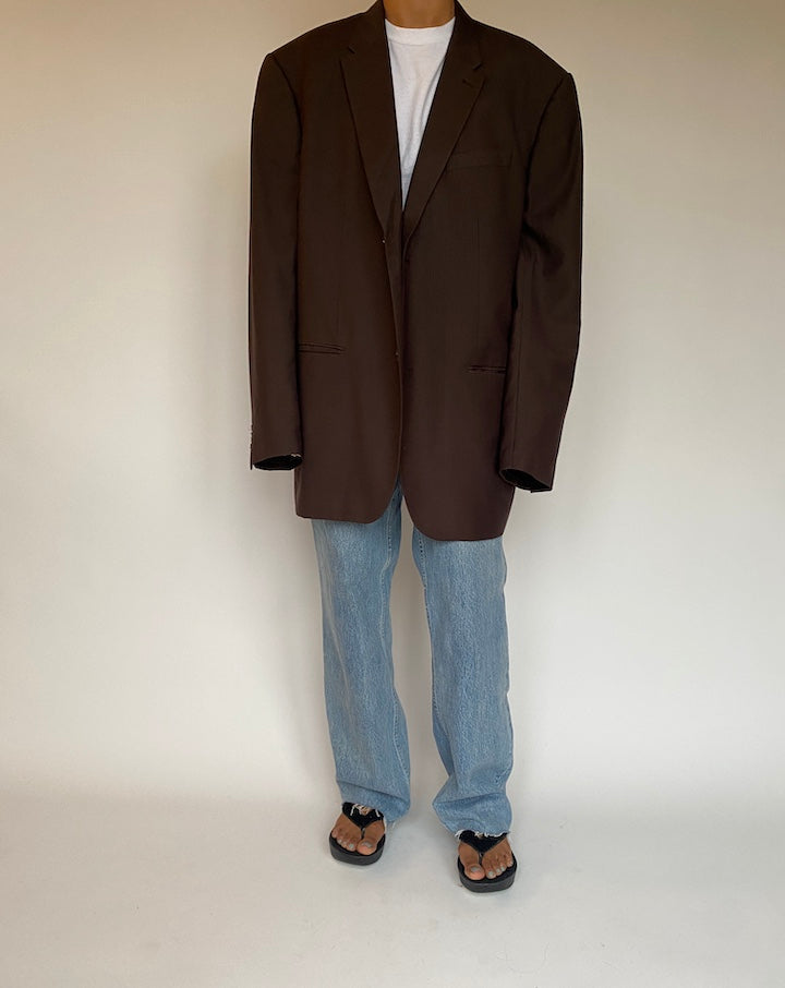 VINTAGE BROWN STRIPED BLAZER 1321-5