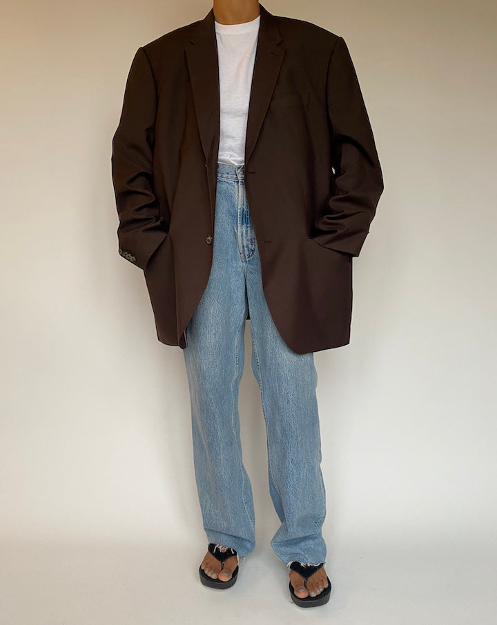 VINTAGE BROWN STRIPED BLAZER 1321