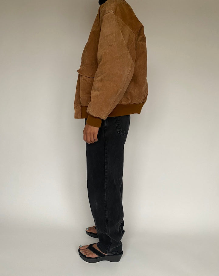 VINTAGE BROWN SUEDE LEATHER JACKET 1428-3