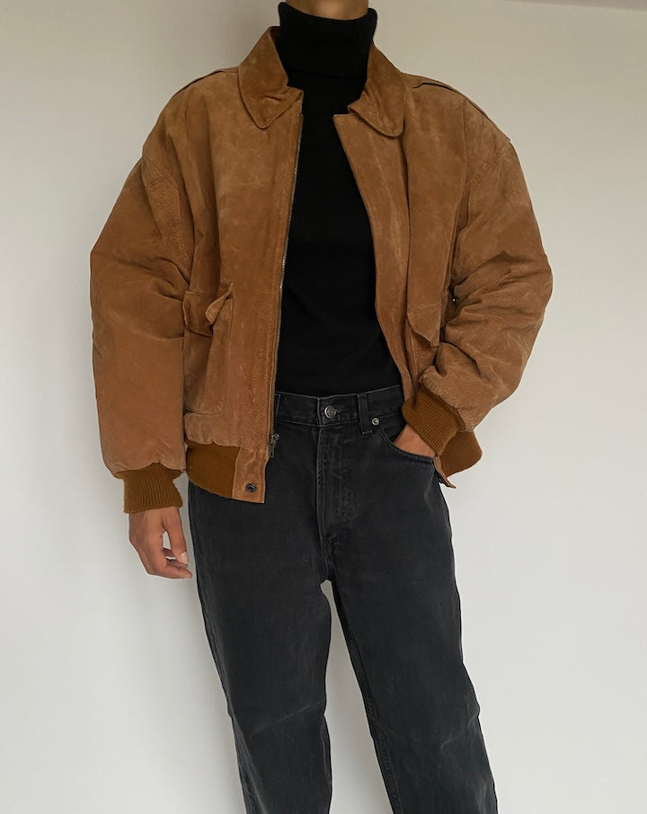 VINTAGE BROWN SUEDE LEATHER JACKET 1428-5