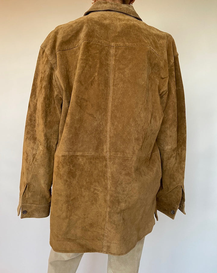 VINTAGE BROWN SUEDE LEATHER JACKET 679-3