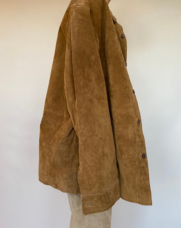 VINTAGE BROWN SUEDE LEATHER JACKET 679-4