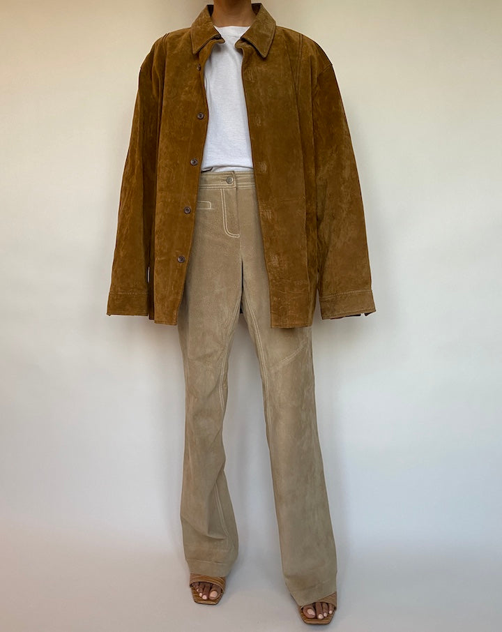VINTAGE BROWN SUEDE LEATHER JACKET 679