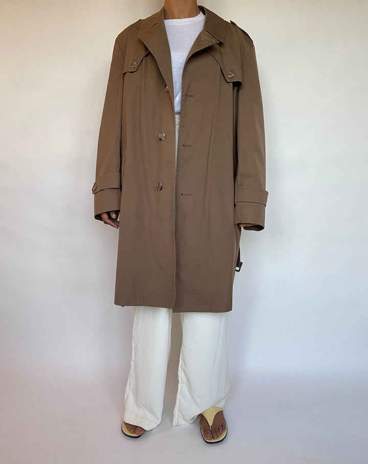VINTAGE BROWN TRENCH COAT 465-5