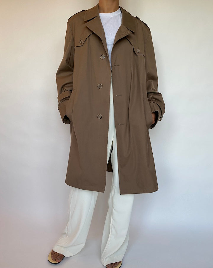 VINTAGE BROWN TRENCH COAT 465