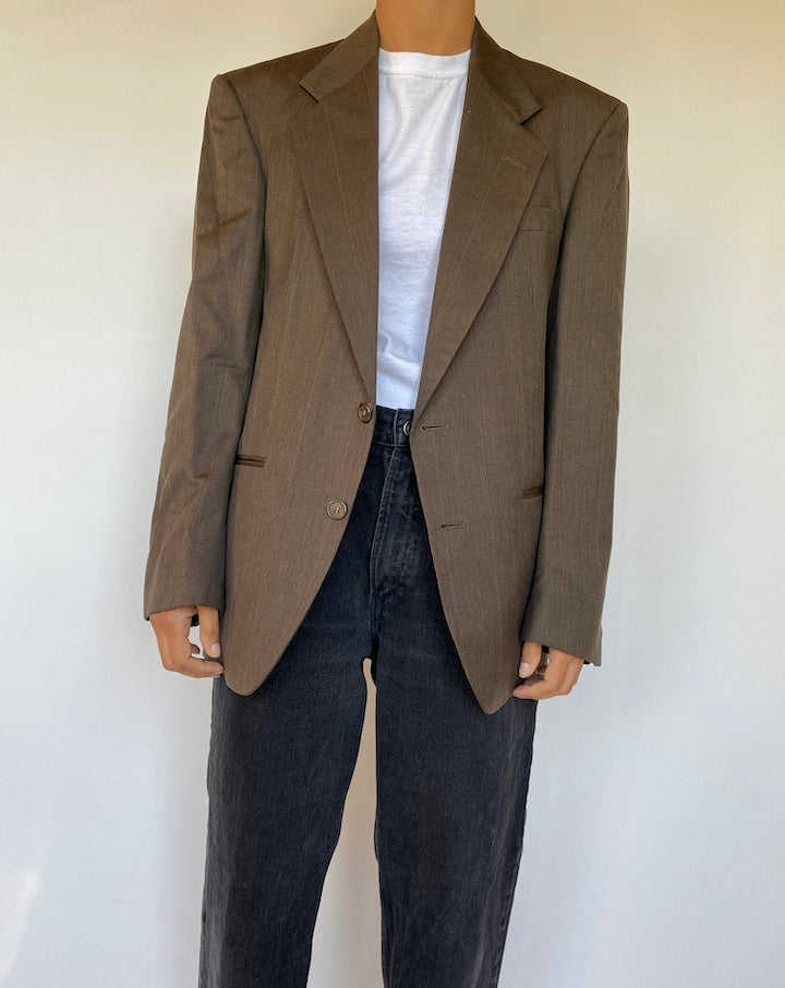 VINTAGE BROWN WOOL BLAZER 1509-4