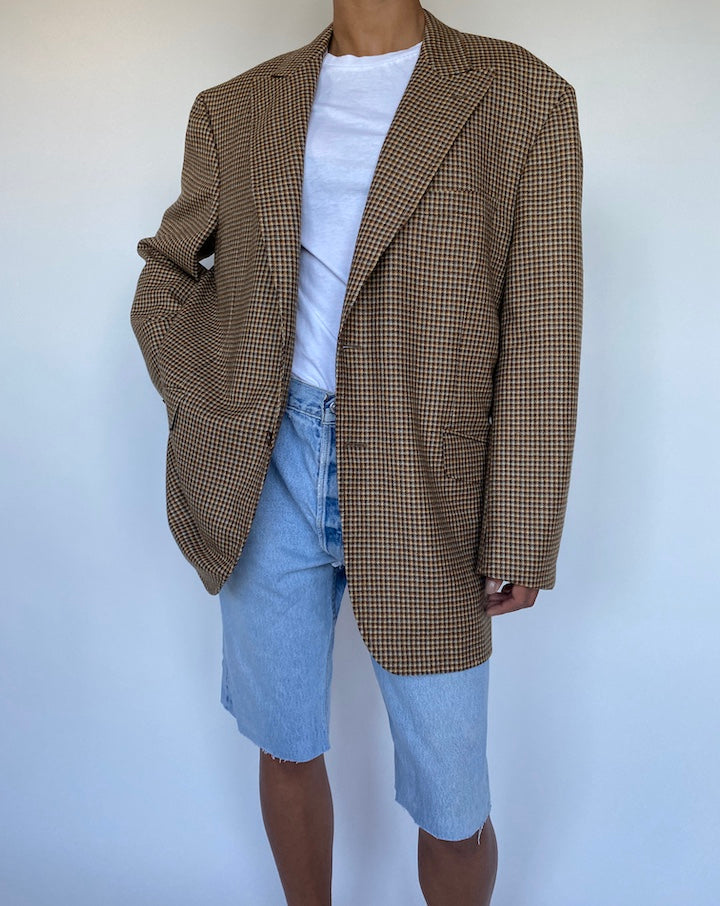 VINTAGE BROWN WOOL BLAZER 898-3