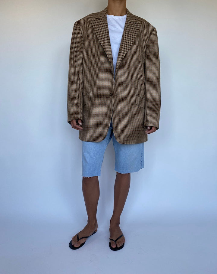 VINTAGE BROWN WOOL BLAZER 898