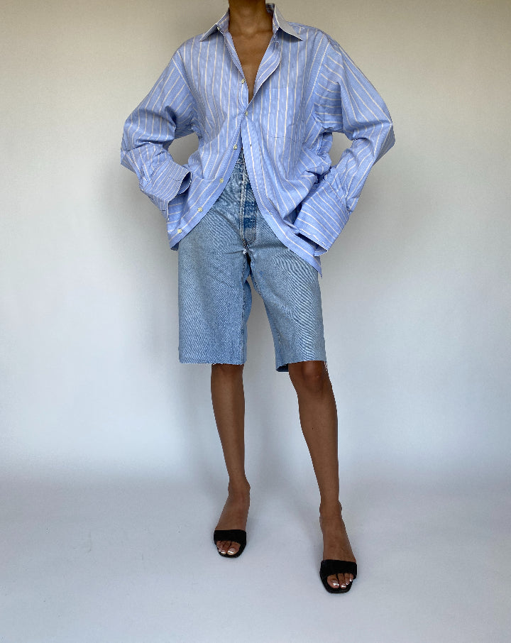 VINTAGE BURBERRY COTTON STRIPED SHIRT 857-4