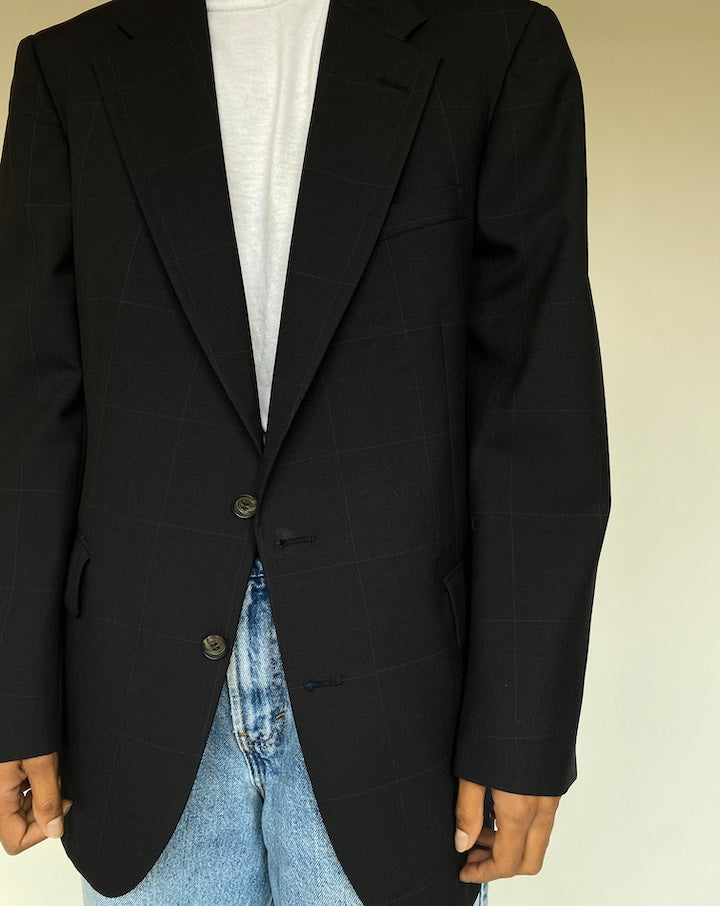 VINTAGE CHECKED SINGLE BREASTED BLAZER 1346-2