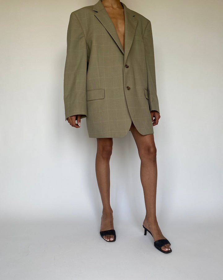 VINTAGE CHECKED WOOL BLAZER 868