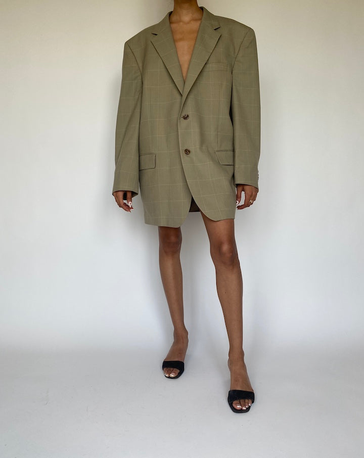 VINTAGE CHECKED WOOL BLAZER 868
