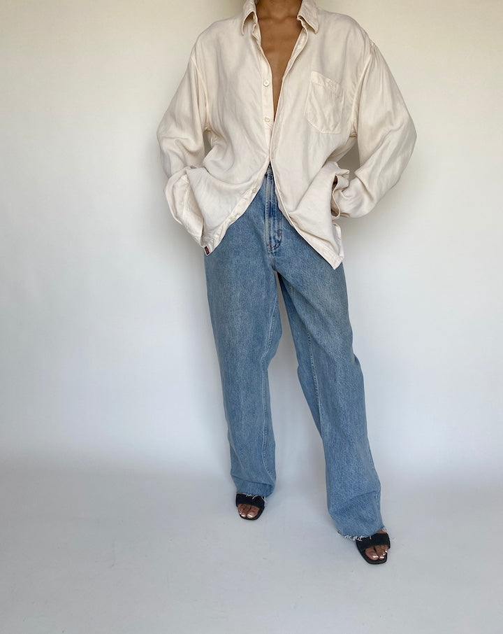 VINTAGE CREAM OVERSIZED SHIRT 892-3