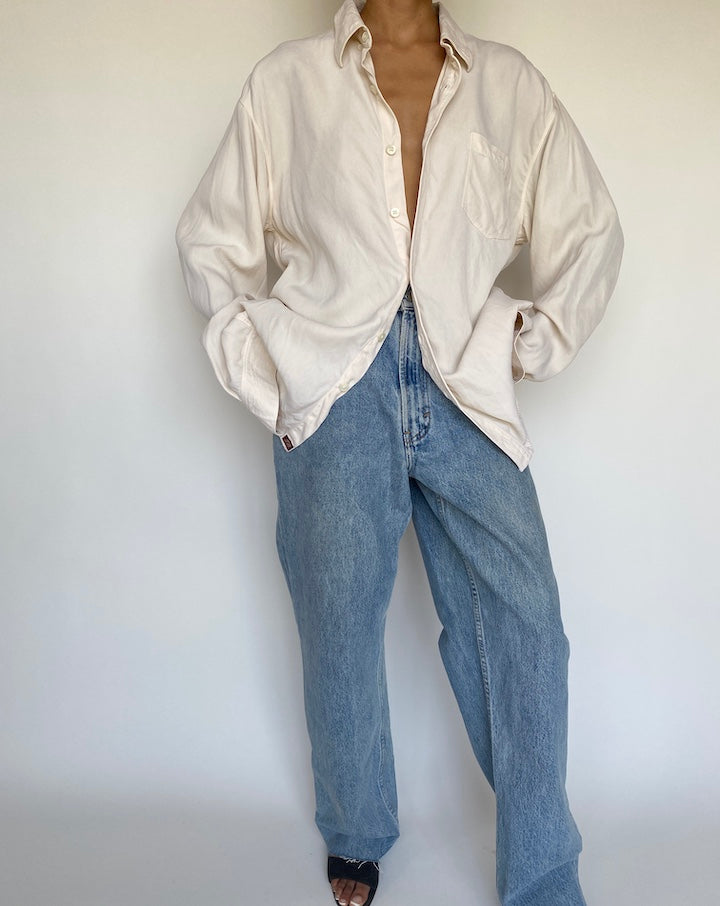 VINTAGE CREAM OVERSIZED SHIRT 892